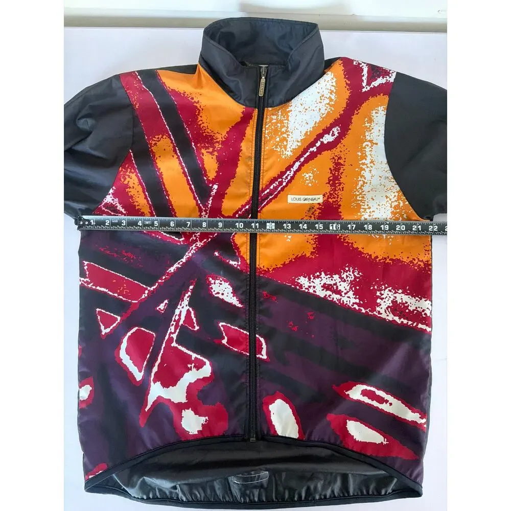 Vintage 90s Louis Garneau Cycling Jacket Mens M Abstract Windbreaker Canada